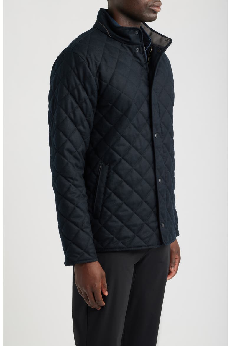 Suffolk Quilted Wool Jacket, Alternate, color, BLACK