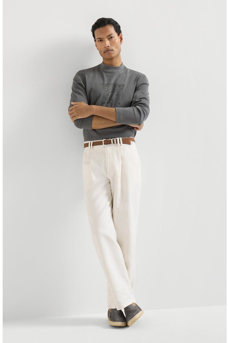 Cotton and linen trousers, Alternate, color, White