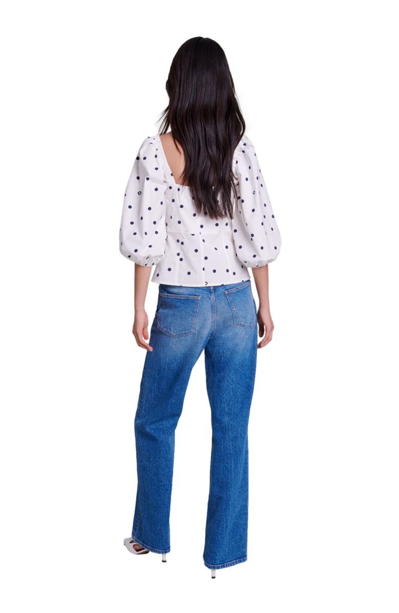 maje Puff-sleeved top, Alternate, color, 