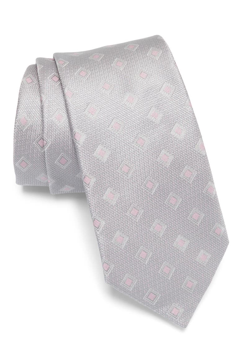 Cogolin Neat Tie, Main, color, SILVER