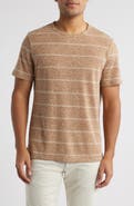 Robert Barakett Folsom Short Sleeve Stripe Linen Blend T-Shirt