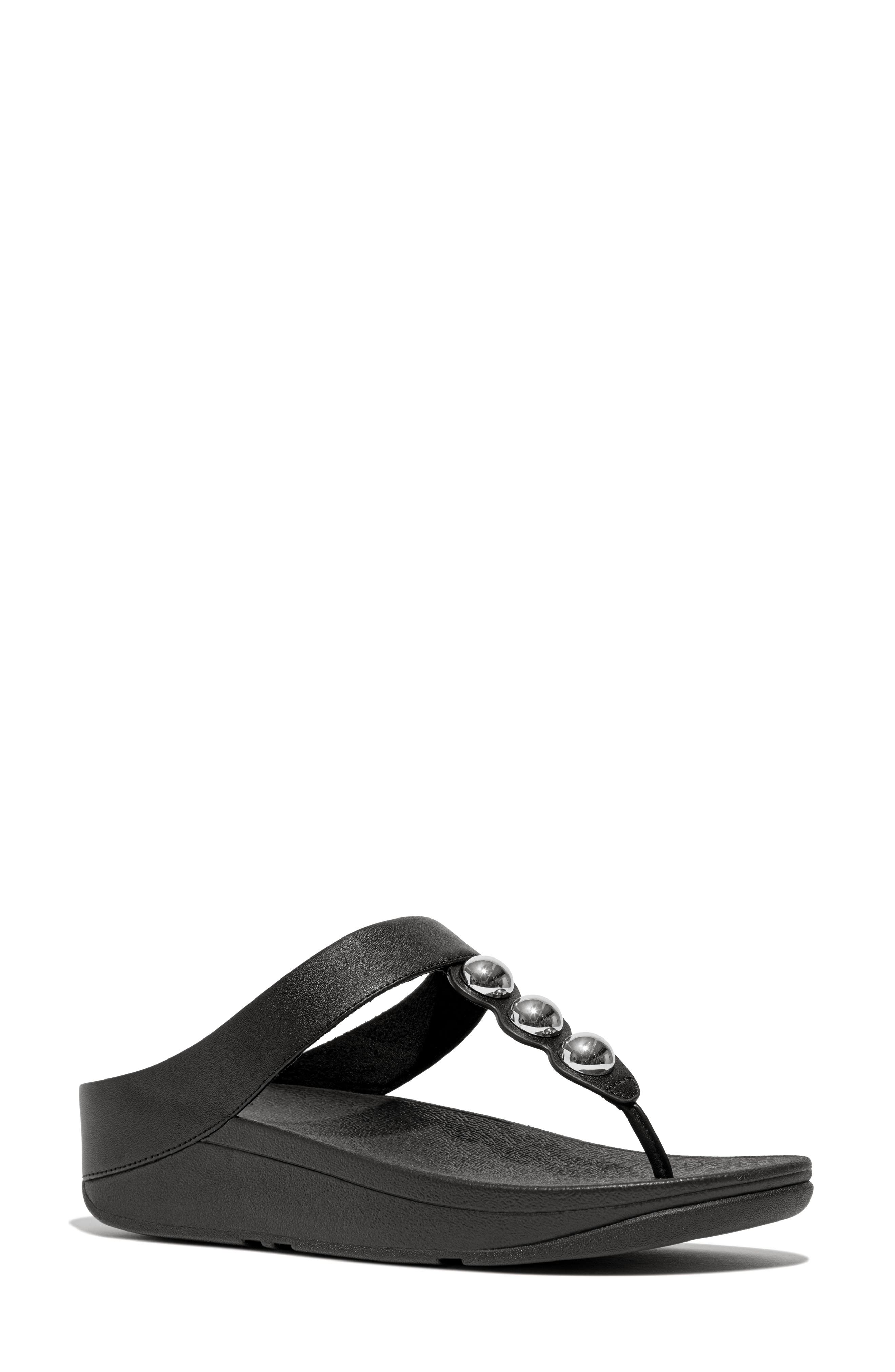 FitFlop Fino Platform Wedge Flip Flop, Main, color, Black