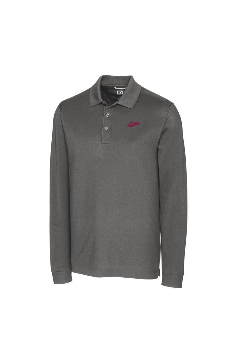 Cutter & Buck Men's Cutter & Buck Steel New Mexico State Aggies Vault Advantage Tri-Blend Pique Big & Tall Long Sleeve Polo, Alternate, color, 