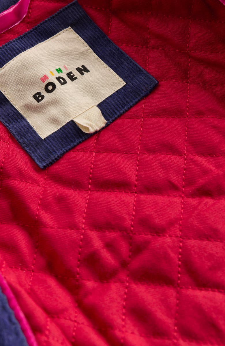 Mini Boden Kids' Wow Smart Coat, Alternate, color, Starboard Blue Cherry Rainbow