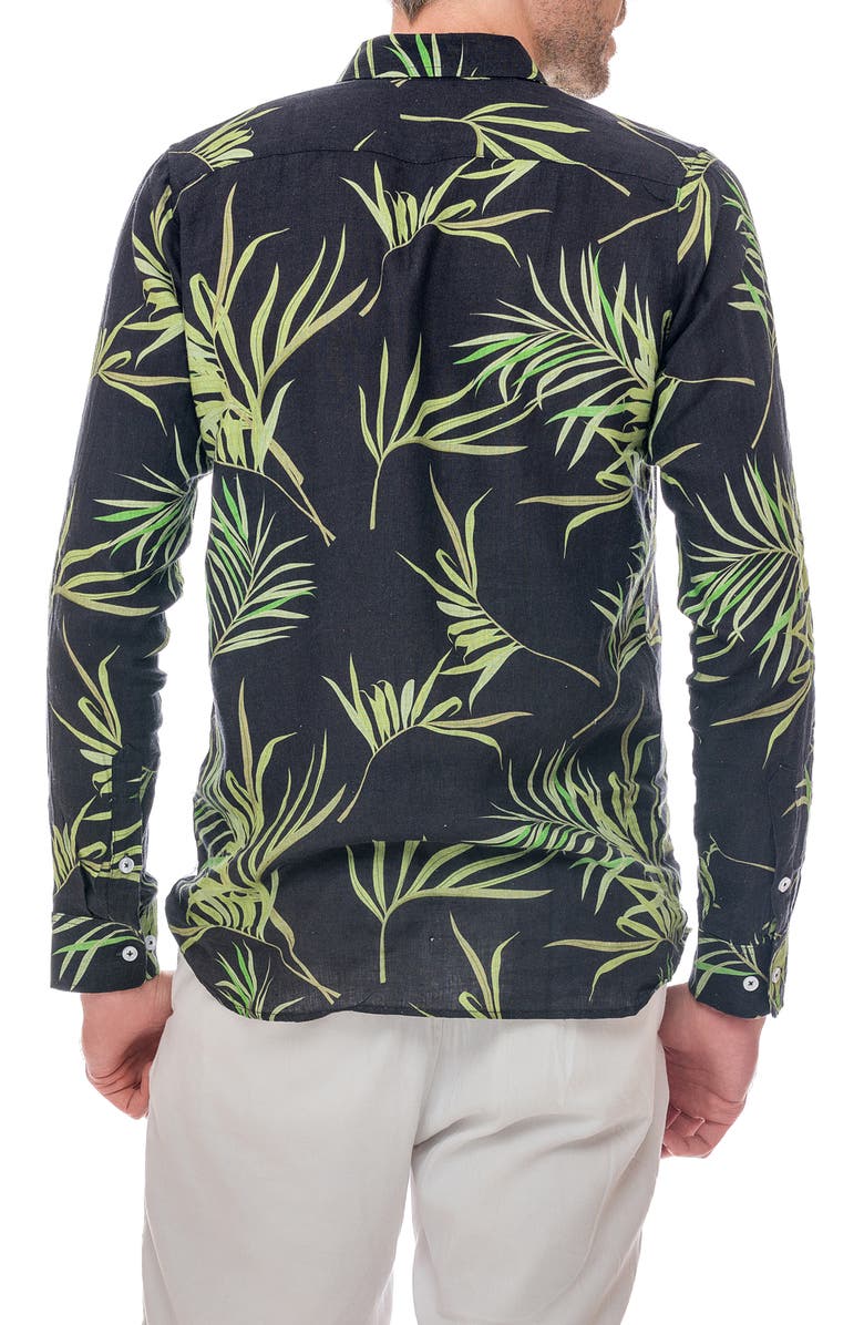 RANEES Linen Resort Button-Up Shirt, Alternate, color,