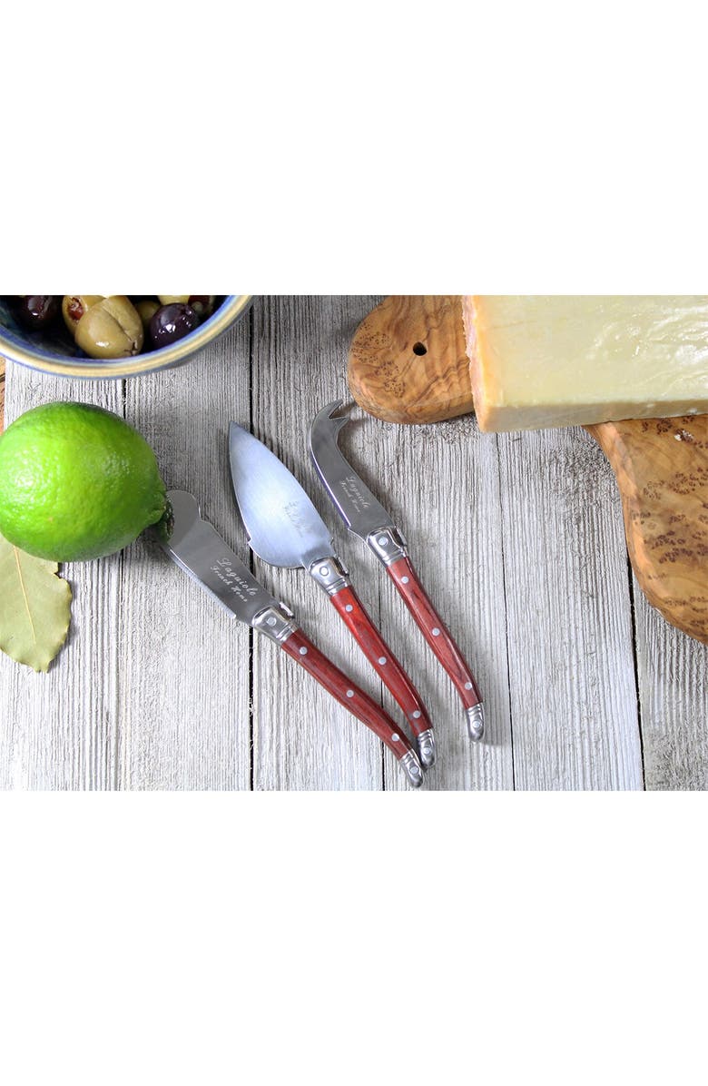 FRENCH HOME 7-Piece Laguiole Pakkawood Cheese Set, Alternate, color, Wood Grain