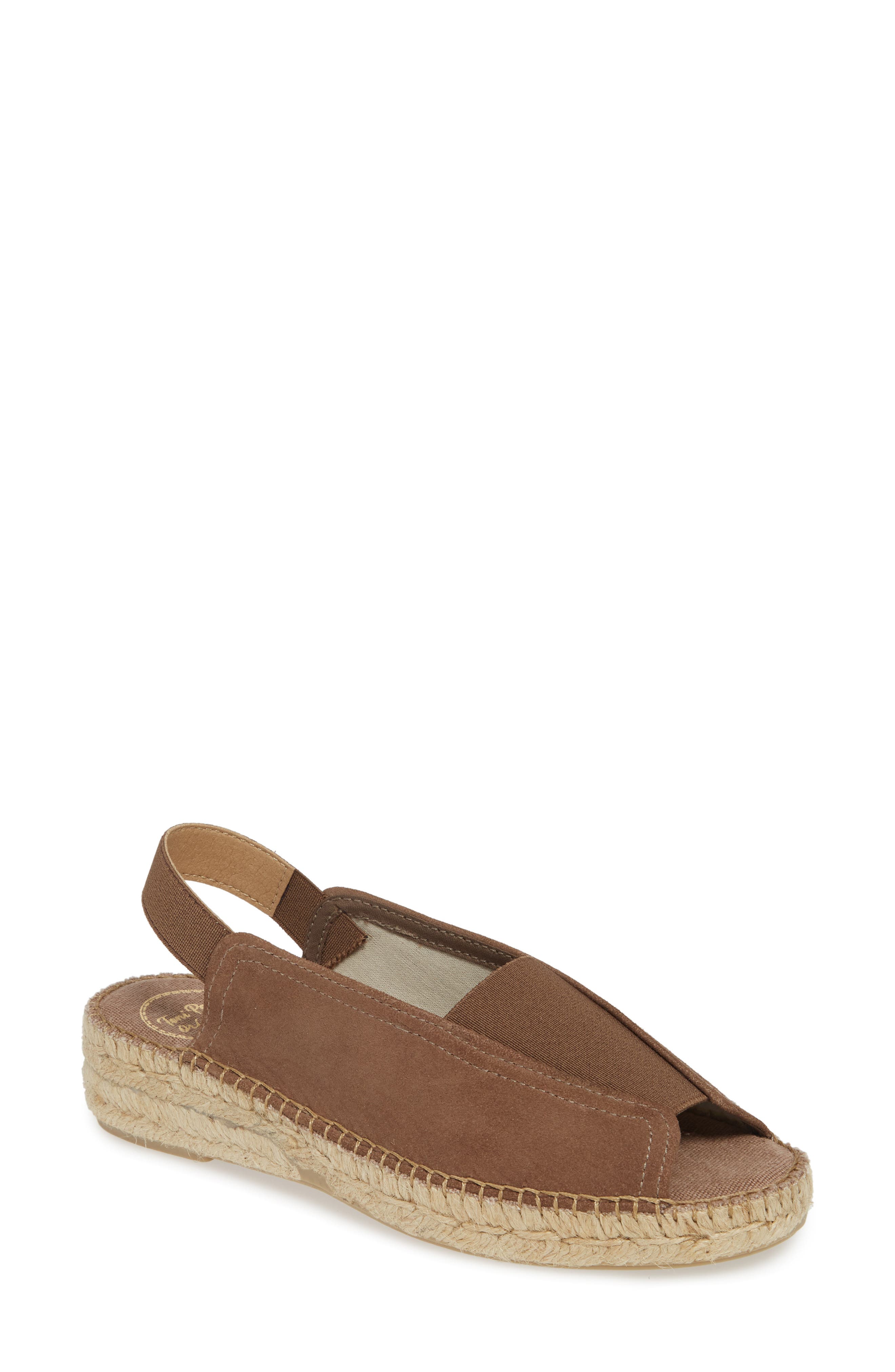 Esmy Slingback Wedge Sandal, Main, color, TAUPE CANVAS