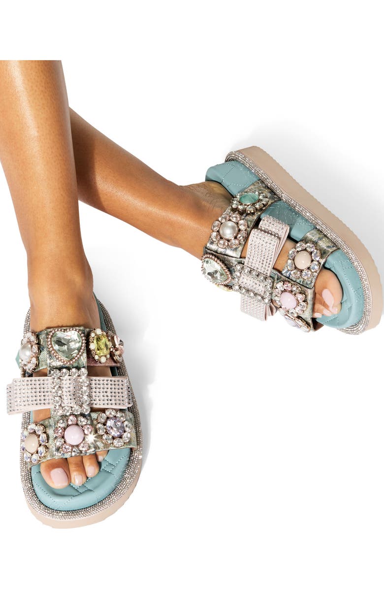 Kurt Geiger London Crystal Embellished Platform Sandal, Alternate, color, Blue Multi