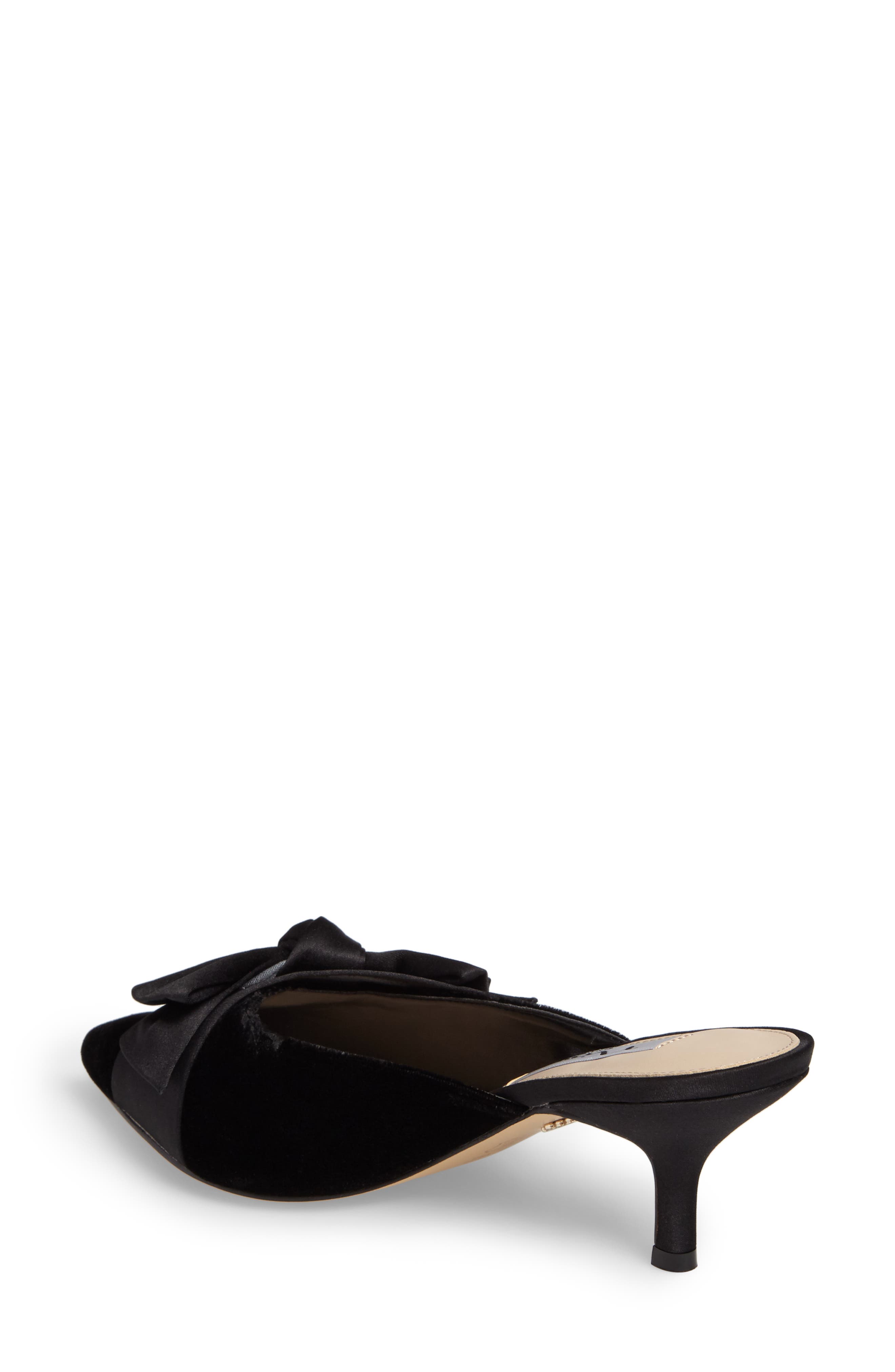Timara Bow Mule, Alternate, color, BLACK SATIN