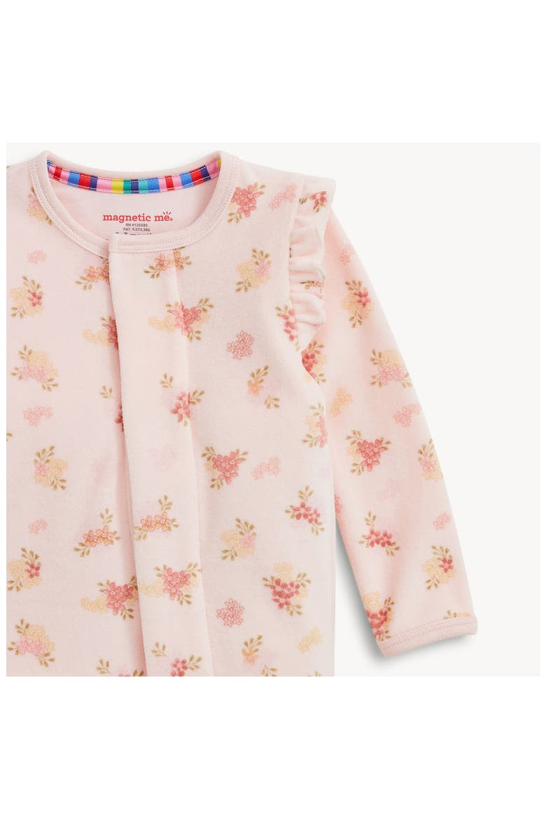 Kids' Floral Velour Footie, Alternate, color, FLOWER GIRL