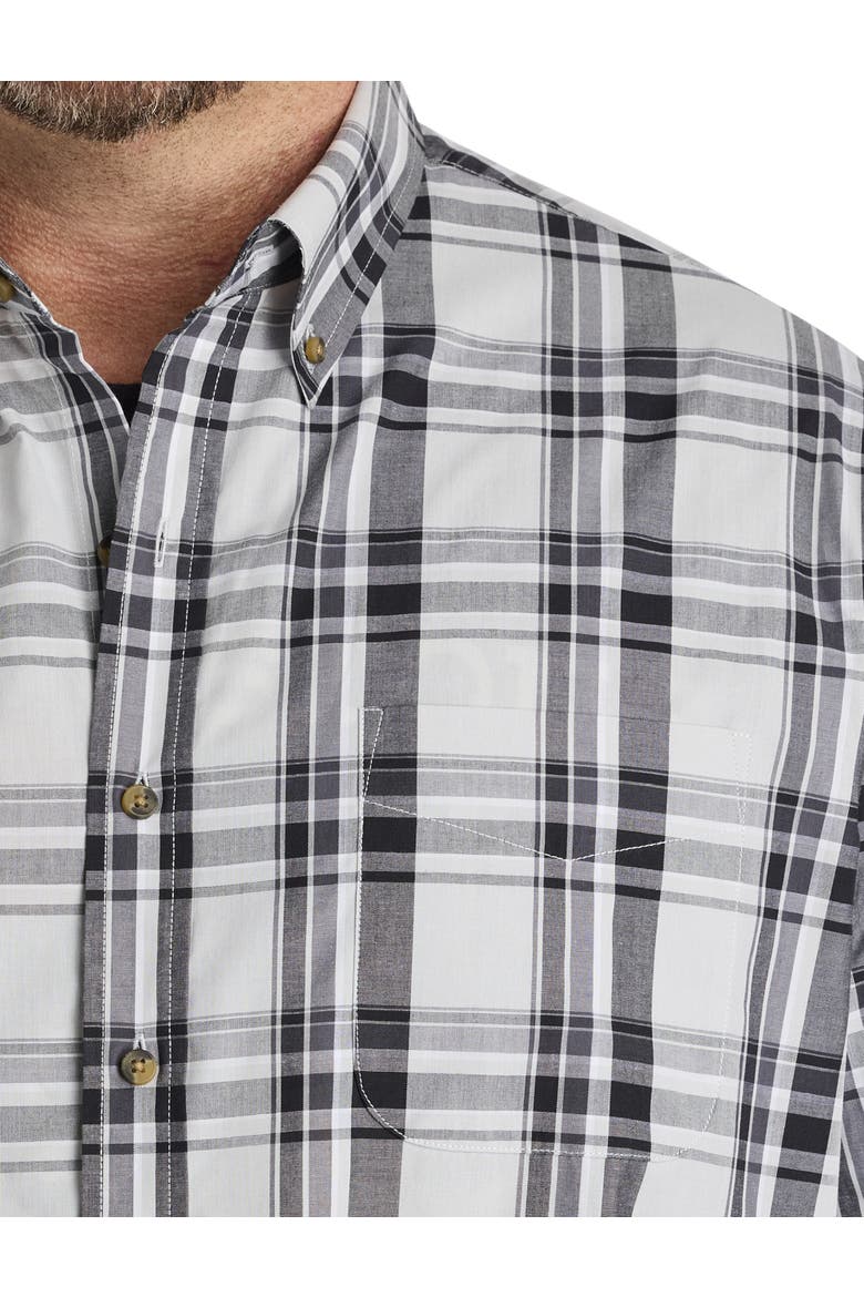 Big & Tall Easy-Care Lg Plaid Sport Shirt, Alternate, color, GREY