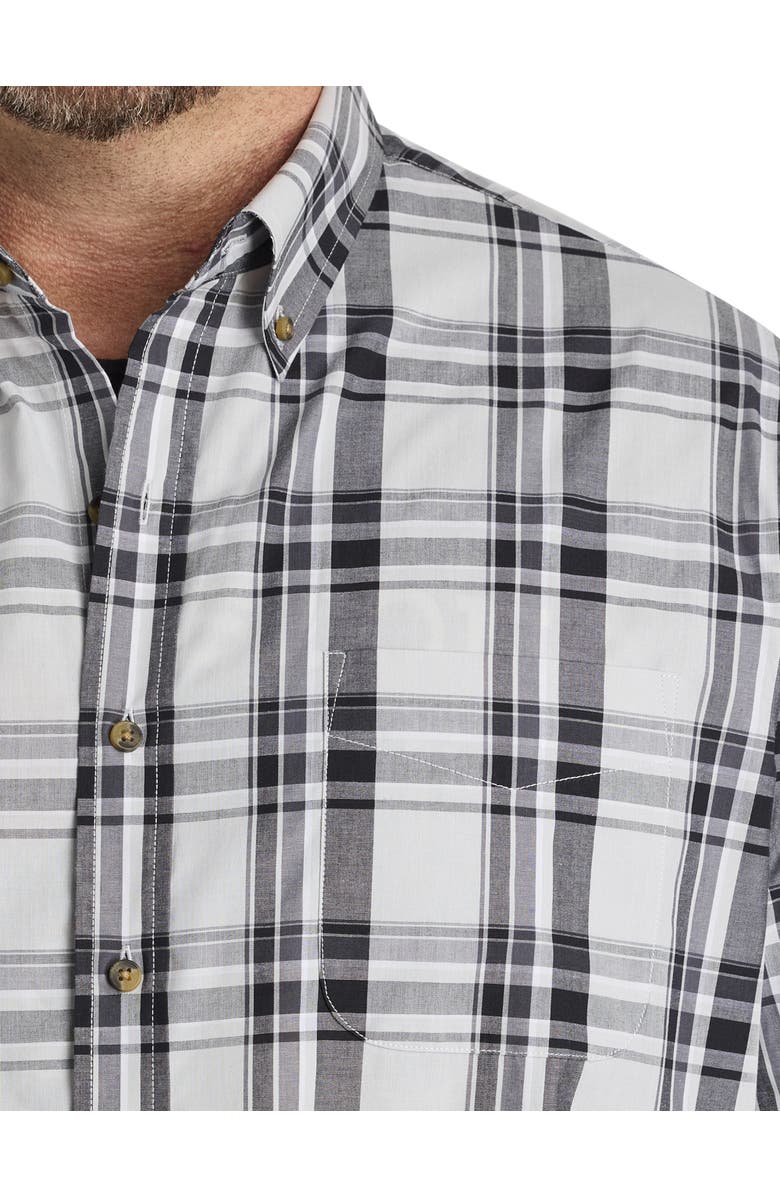 Harbor Bay by DXL Big & Tall Easy-Care Lg Plaid Sport Shirt, Alternate, color, Grey