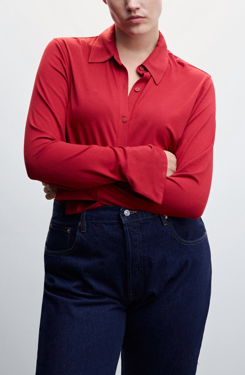 MANGO Long Sleeve Button-Up Top, Alternate, color, 