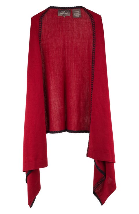 Contrast Stitch Knit Ruana