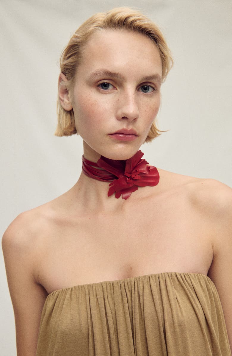 MANGO Puffed Strapless Jumpsuit, Alternate, color, 