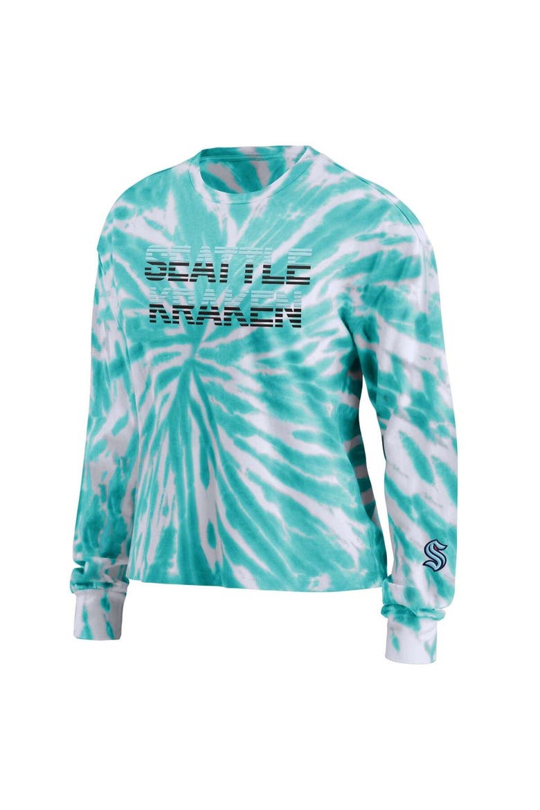 Women's WEAR by Erin Andrews Light Blue Seattle Kraken Tie-Dye Long Sleeve T-Shirt, Alternate, color, Light Blue