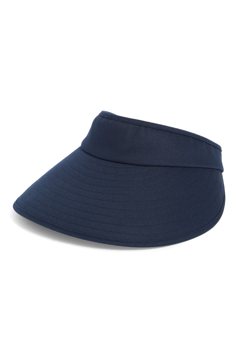 Wide Brim Twill Visor, Main, color, NAVY