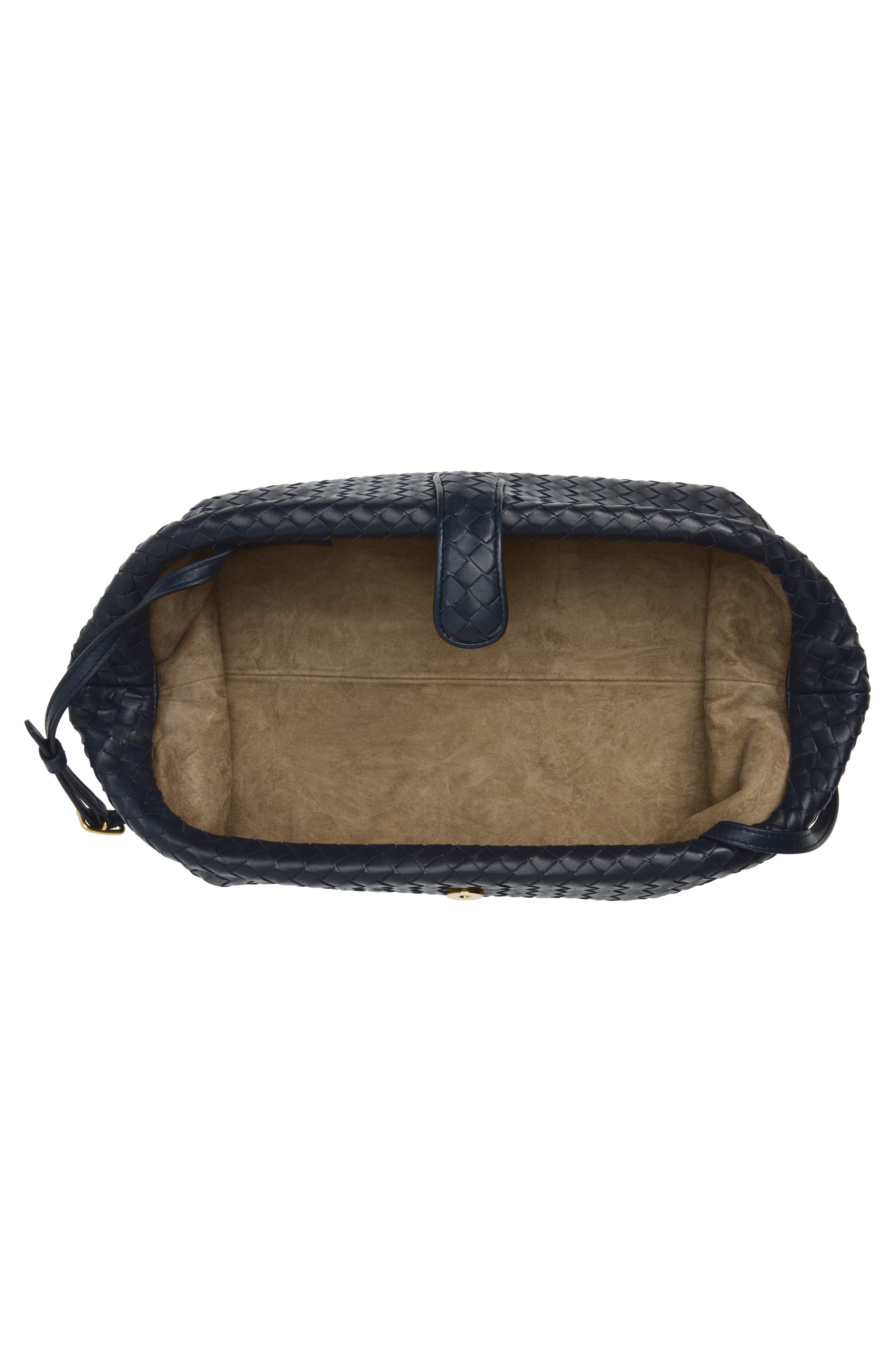 Bottega Veneta Lauren Intrecciato Clutch, Alternate, color, 4346 Midnight-Brass V