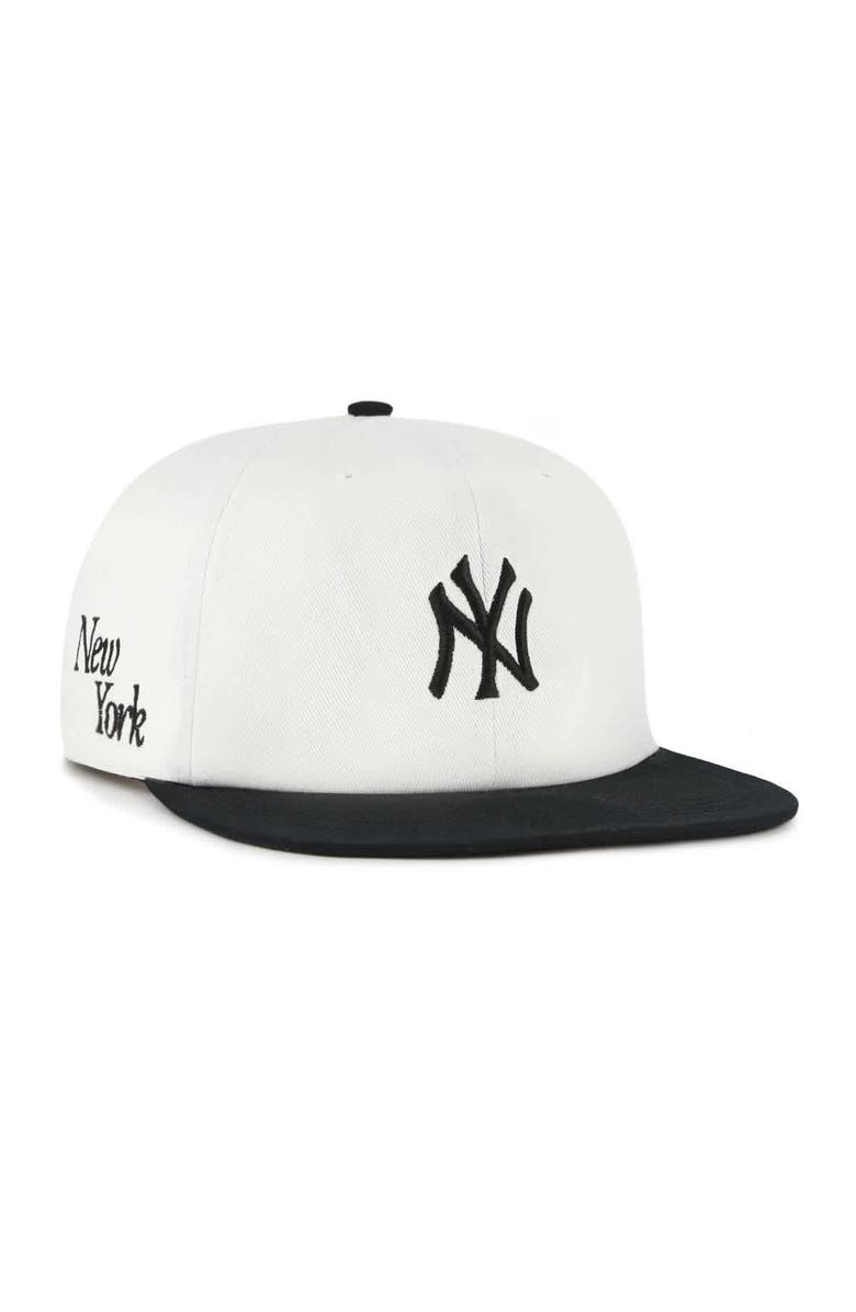 '47 Men's '47 White/Black New York Yankees Foundation Captain Snapback Hat, Main, color, White
