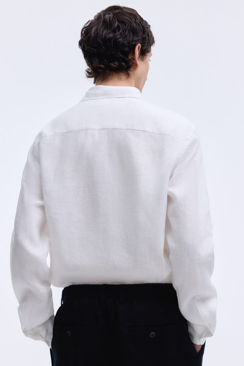 Slim Fit Linen Shirt, Alternate, color, White