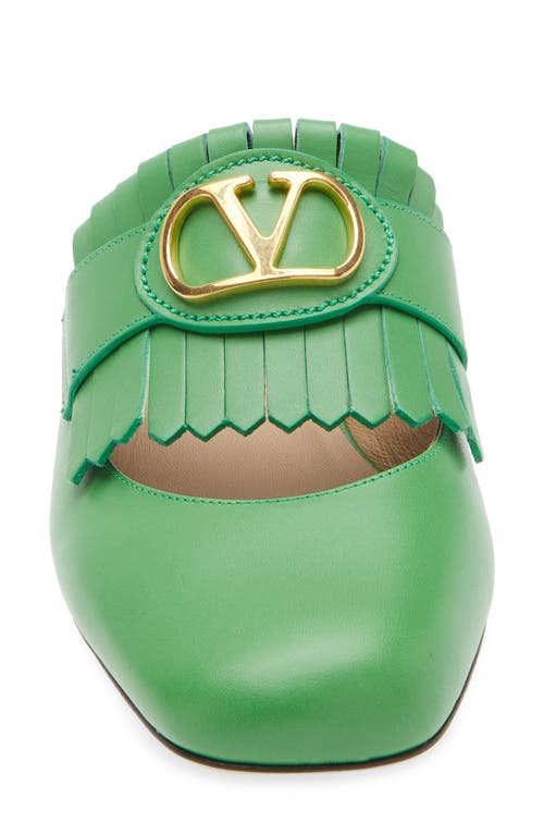 Valentino Garavani Vlogo Kiltie Loafer Mule In Green
