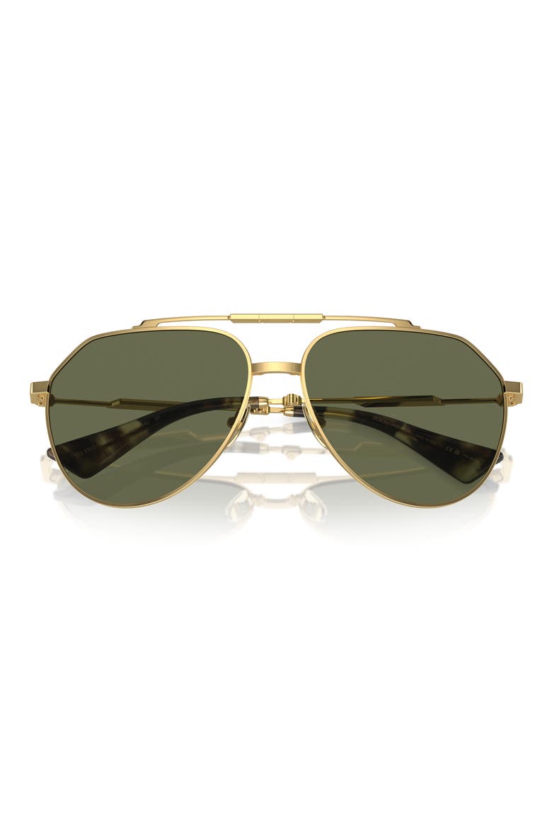 60mm Polarized Pilot Sunglasses, Main, color, GOLD