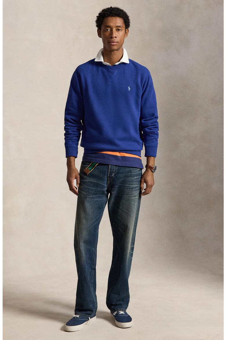 Crewneck Fleece Sweatshirt, Alternate, color, BLUE