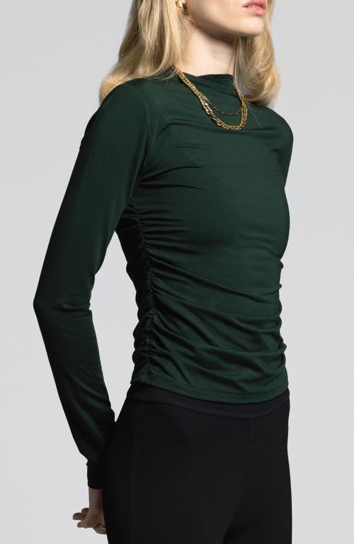 Weekend Los Angeles Rose Ruched Top In Deep Forest