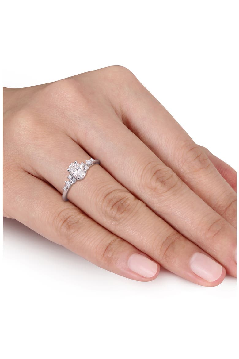 Oval Lab-Created Moissanite Engagement Ring, Alternate, color, WHITE