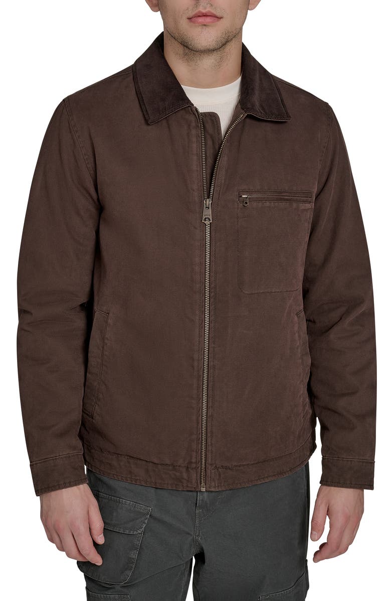 Levi's<sup>®</sup> Canvas Utility Jacket with Quilted Lining, Main, color, Chocolate Brown