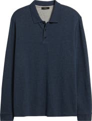 Vince Heathered Double Face Long Sleeve Polo