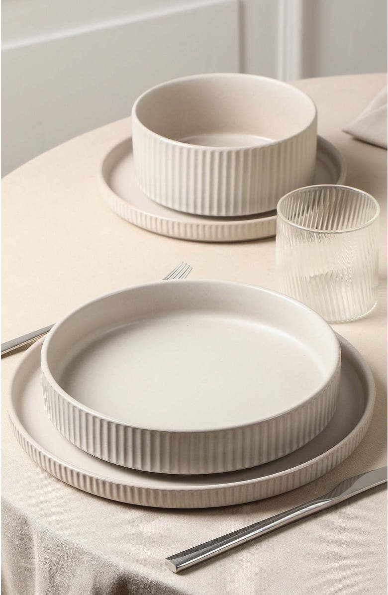 Stone Lain Haven Stoneware 4-Piece Pasta Bowl Set, Alternate, color, Beige