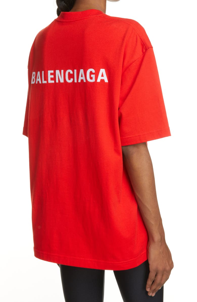 Balenciaga Oversize Logo Graphic Tee, Alternate, color, 