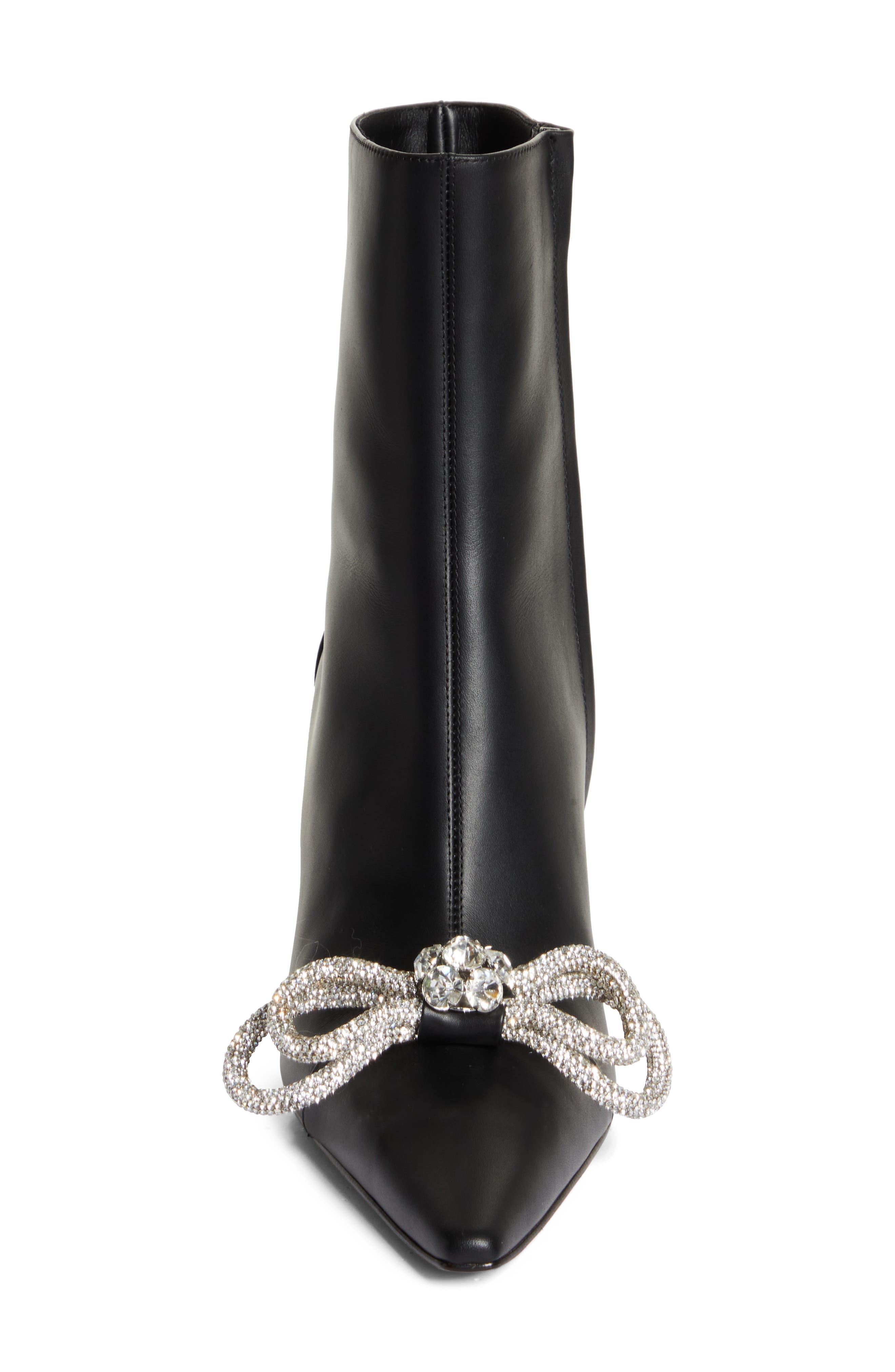 Mach & Mach Crystal Embellished Double Bow Bootie, Alternate, color, 