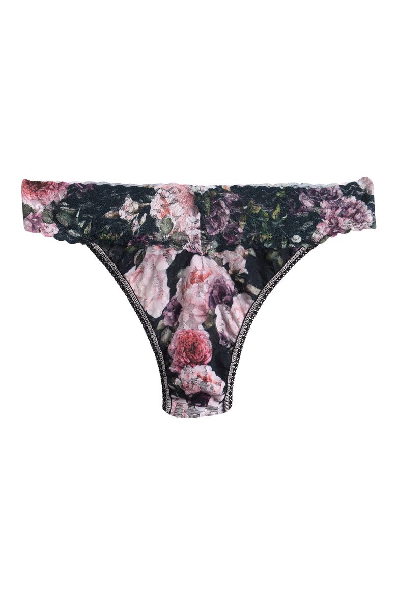 Print Original Rise Thong, Alternate, color, ROMANTIQUE BLACK