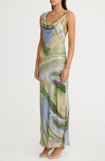 Significant Other Bianca Marble Print Slipdress Nordstrom