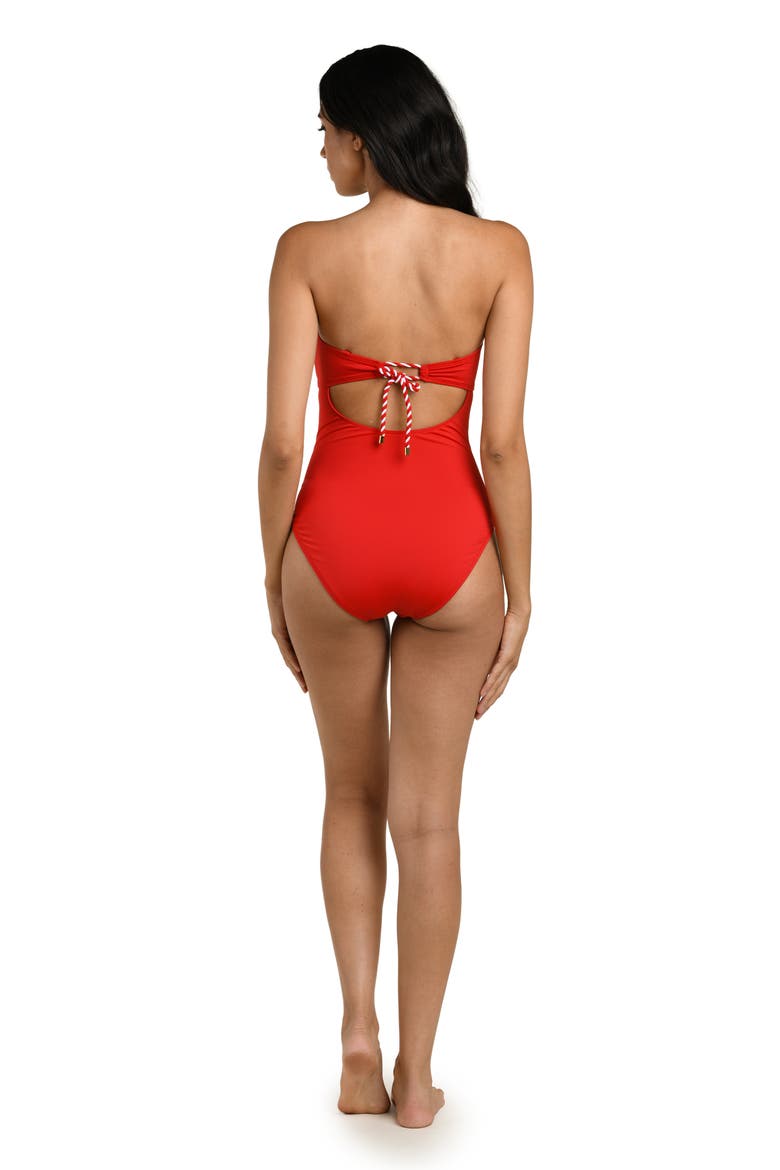 Mariner One-Piece Swimsuit, Alternate, color, RUBY