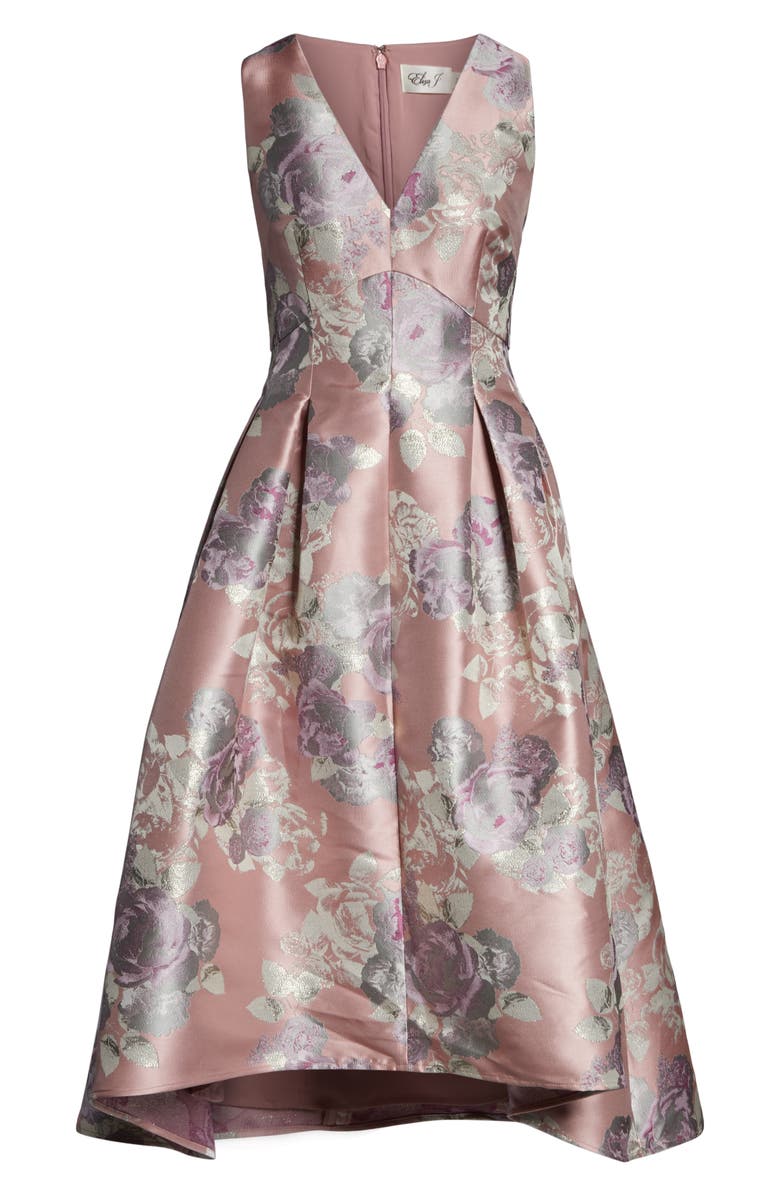 Eliza J Floral Jacquard High/Low Ballgown, Alternate, color, 