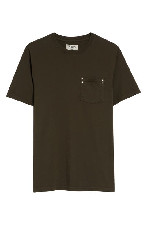 Stud Pocket Cotton T-Shirt