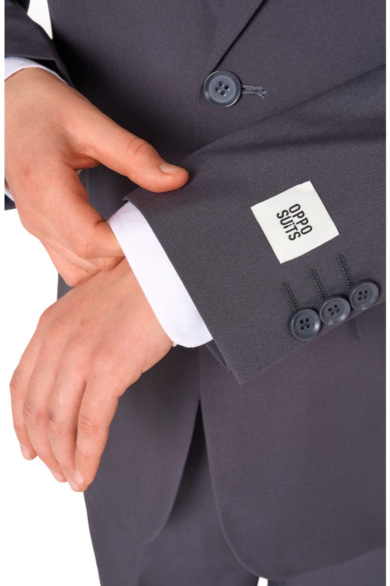 Kids' Charcool Two-Piece Suit & Tie Set, Alternate, color, GREY