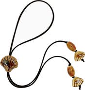 Velvet Luna Suede Necklace With Ceramic Seashell Tie Charm