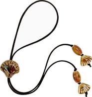 Velvet Luna Suede Necklace With Ceramic Seashell Tie Charm