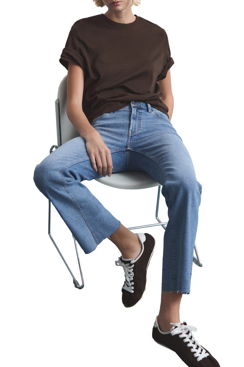 Sienna Raw Hem Crop Flare Jeans, Alternate, color, BLUE