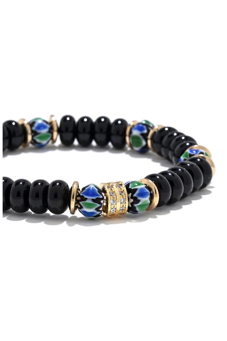 Charlie Pavé Beaded Stretch Bracelet, Alternate, color, BLACK