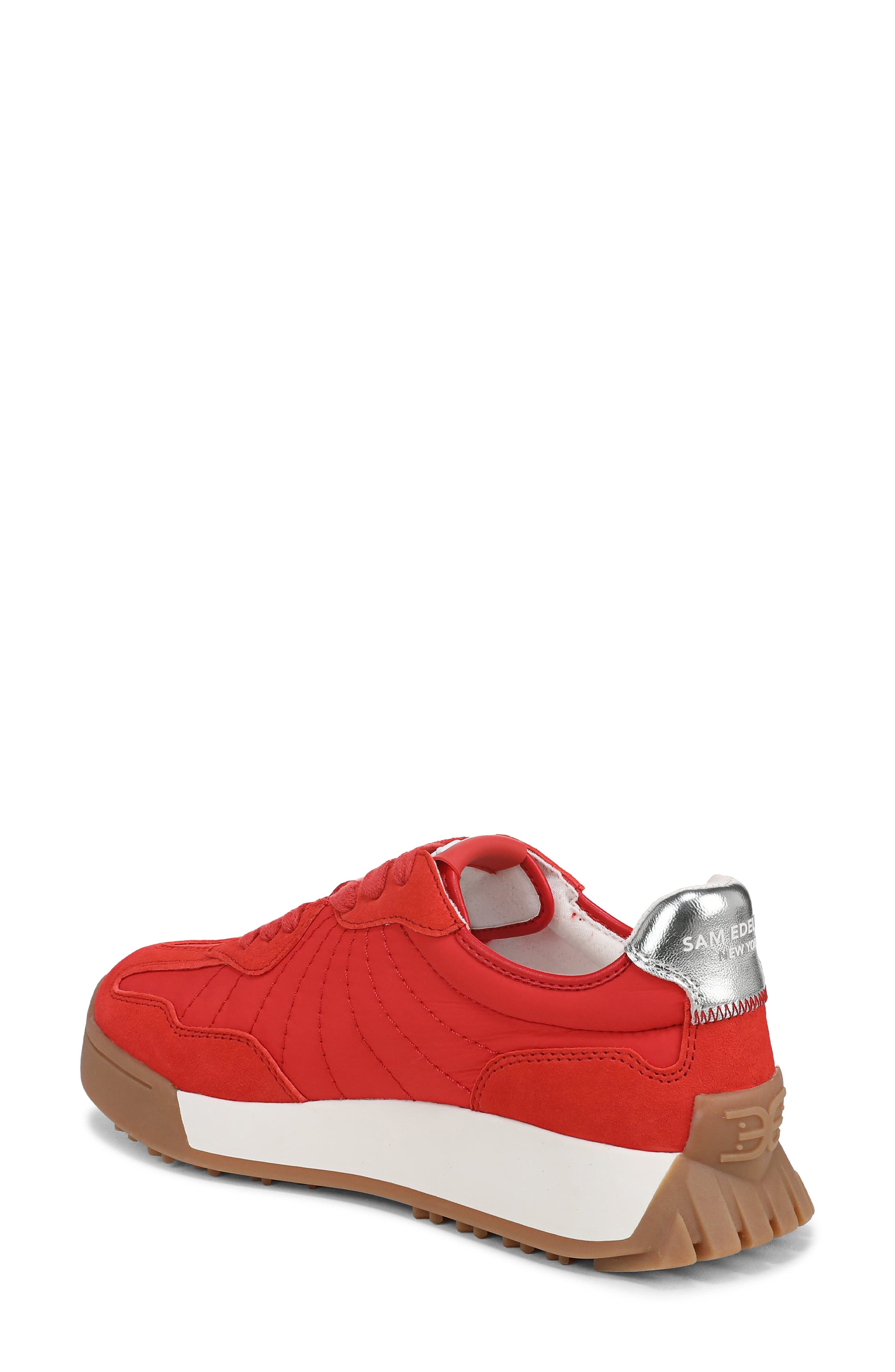Sam Edelman Langley Retro Sneaker, Alternate, color, Sport Red/ White