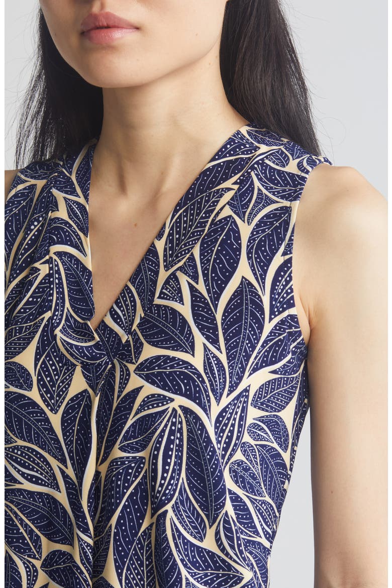 Print Sleeveless Top, Alternate, color, GOLDEN STRAW/BLUE