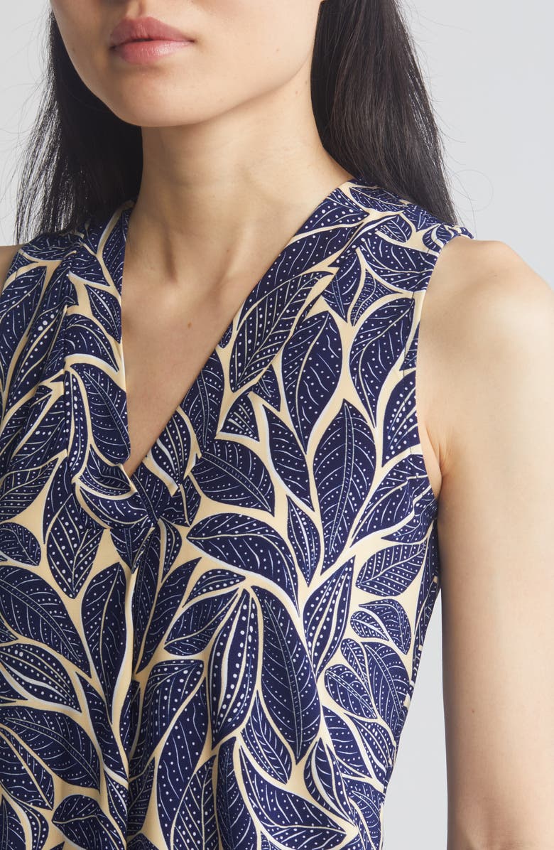 Anne Klein Print Sleeveless Top, Alternate, color, Golden Straw/Blue