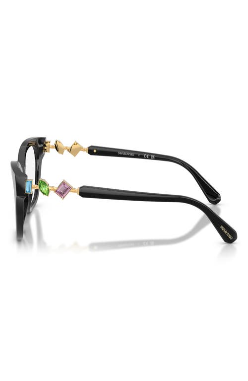 Swarovski 50mm Small Square Optical Glasses In Black