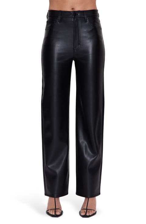 Cassie Coated Straight Leg Jeans (Onyx)