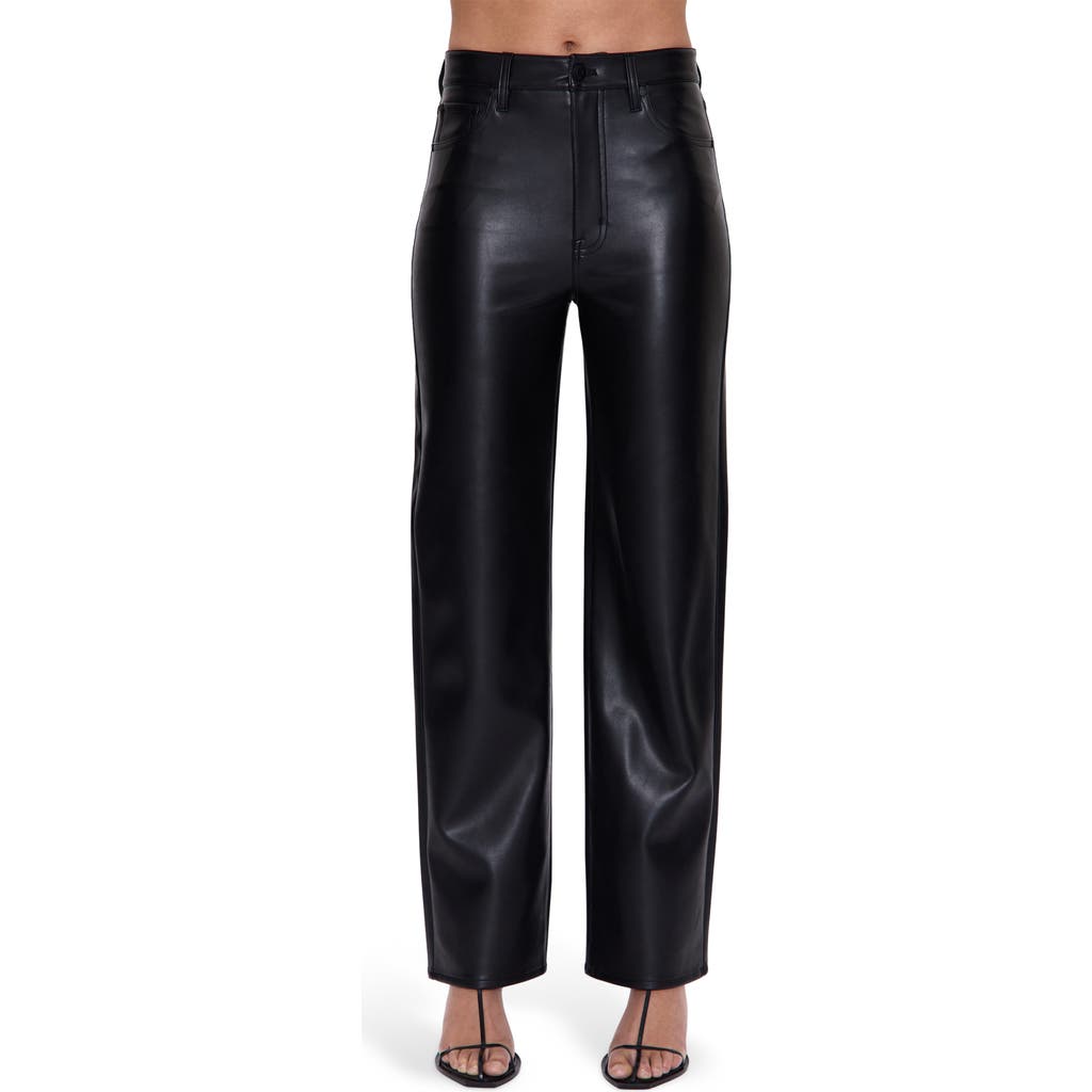 Pistola Cassie Coated Straight Leg Jeans In Black